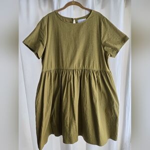 Tradlands Nico Dress Olive Cotton XL